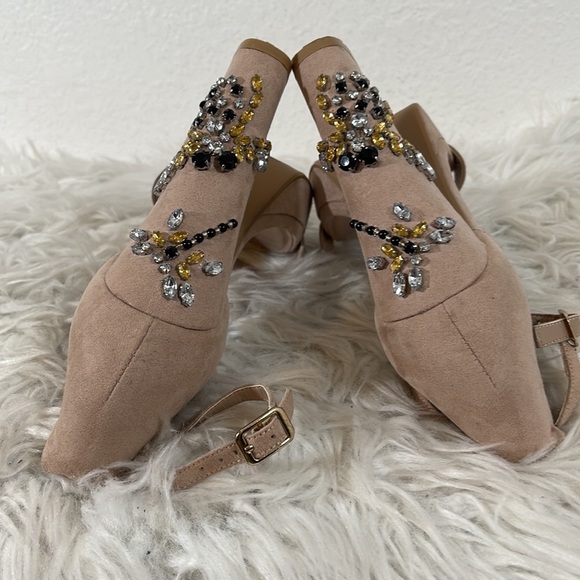 Shoe Dazzle Alisha Crystal Embellished Block Heel Platform Size 9.5 - Picture 9 of 12